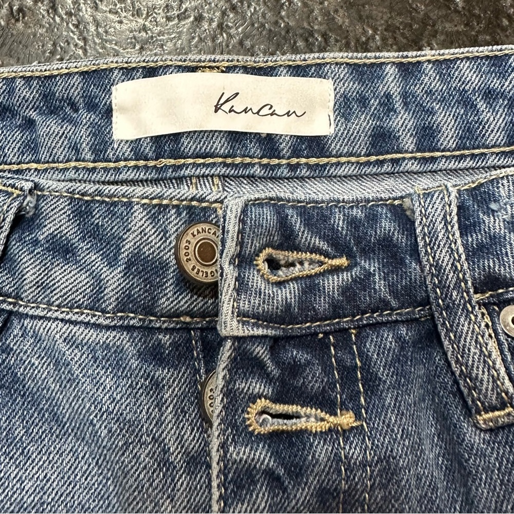 KanCan Light Blue Distressed Jean Shorts - Picture 5 of 6